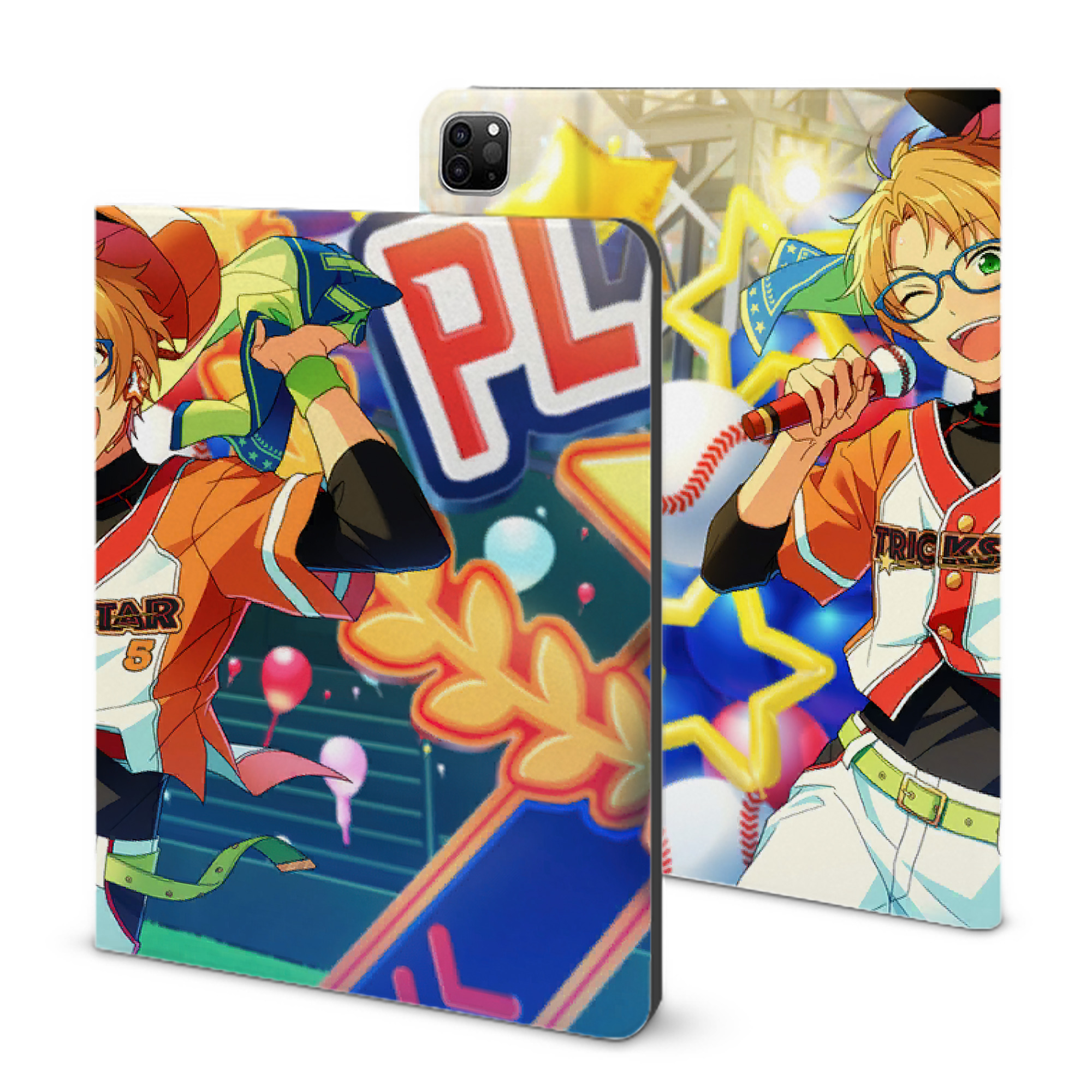 （画像用） あんさんぶるスターズ! Ensemble Stars IPad ケース ブック型 PUレザー TPU 耐衝撃 軽量 薄型 ペン収納なし 全面保護 IPad 各モデル対応